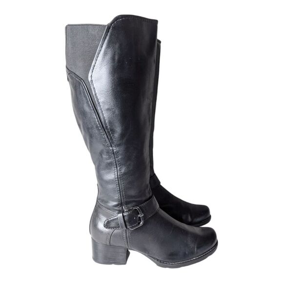 BARETRAPS Sasson Tall Black Leather Riding Boot Size 9M-WC - Picture 2 of 9